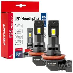 AMiO LED izzók fényszóróhoz Széria F25 PRO BLACK FULL CANBUS H8 H9 H11 H16 68W 12V/24V