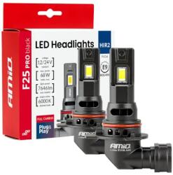 AMiO LED izzók fényszóró Széria F25 PRO BLACK FULL CANBUS HIR2 68W 12V/24V
