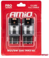 AMiO LED izzók FULL CANBUS PRO W21/5W 2x1860 SMD Red 12V 24V