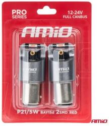 AMiO LED izzók FULL CANBUS PRO P21/5W 2x1860 SMD piros 12V 24V