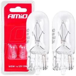 AMiO Halogén izzók T10 W5W W2.1x9.5d 12V 2db blister - runder - 200 Ft