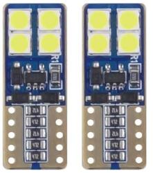 AMiO LED izzók CANBUS 8SMD 2835 T10e (W5W) Fehér 12V/24V
