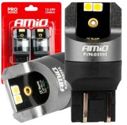 AMiO LED izzók CANBUS PRO sorozat 7443 W21/5W 4x3030 SMD Fehér 12/24V AMIO-03591