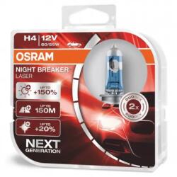 OSRAM NIGHT BREAKER LASER H4 P43T 12V 60W 64193NL-HCB 2db