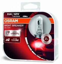 OSRAM NIGHT BREAKER SILVER H4 P43T 12V 60W 64193NBS-HCB 2db