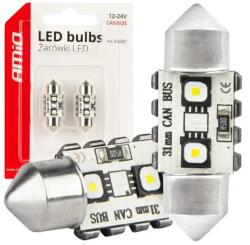 AMiO LED izzók CANBUS 12SMD Festoon C5W 3838 31mm White 12/24V