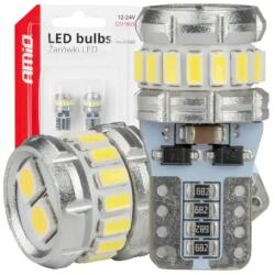 AMiO LED izzók CANBUS T10 W5W 16SMD 2SMD 3014 3030 Fehér 12V 24V