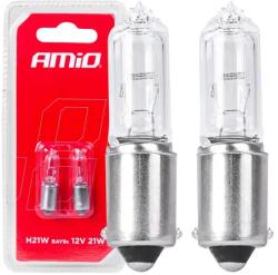 AMiO Halogén izzók H21W 12V 21W BAY9S fehér 2db blister