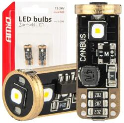 AMiO LED izzók CANBUS T10 W5W 3SMD 3838 White 12V/24V