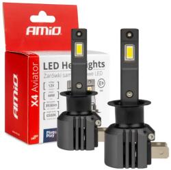 AMiO LED izzók X4-sorozat AVIATOR H1 6500K max 44W AMIO-03761