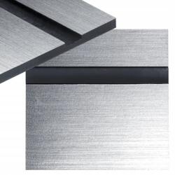 Toplaser Gravírozott laminátum 1, 3mm szálcsiszolt ezüst/fekete 854 formátum 300x200mm (Laminat laser CO2 30x20cm kolor 854)