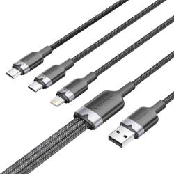 Vention Cablu USB 2.0 A masculin la 3-in-1 USB-C, Lightning si Micro-B masculin Vention 3A CTPBG 1, 5m