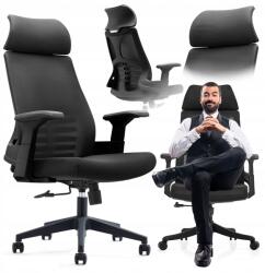 Malatec Irodai Szék Fekete Irodai Szék Forgószék Ergonomikus Háló (FOTEL BIUROWY EKO SKÓRA CZARNY )