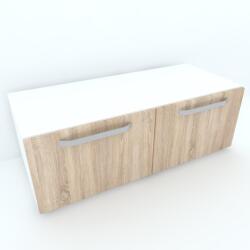 Spectral Mobila Armonia Comoda alba cu 2 sertare cu manere fronturi MDF Sonoma Comoda