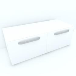 Spectral Mobila Armonia Comoda alba cu 2 sertare cu manere fronturi MDF Alb Mat Comoda