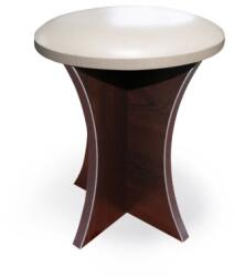 Spectral Mobila Taburet rotund tapitat wenge cu bej