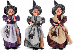 Decorer Set 3 figurine Halloween Vrajitoare Befana cu recipient pentru dulciuri cm 12x11x30 H (A56.35.77)