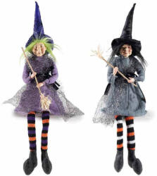 Decorer Set 2 figurine Halloween Vrajitoare Befana polirasina textil multicolor cm 9, 5x8x48 H (A56.46.34)