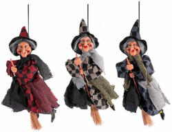 Decorer Set 3 figurine Halloween Vrajitoare Befana polirasina textil multicolor cm 13x9x30 H (A56.47.33)