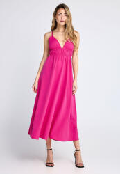 Funky Buddha Rochii De Vară Pentru Femei Midi Rochie Fuchsia FBL013-129-13-FUCHSIA (FBL013-129-13-FUCHSIA)