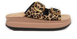 Fantasy Sandals Sandale Casual Damă Anatomici Din Piele Flatforme Leopard Velvet S1100 (S1100)
