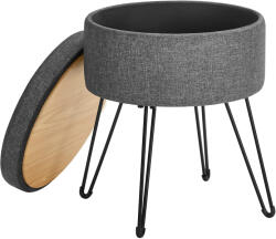 SONGMICS Taburet rotund SONGMICS cu spatiu de depozitare si capac reversibil, gri inchis (EZ-LOM002G02)