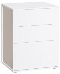 VASAGLE Noptiera alba VASAGLE cu 3 sertare, design modern minimalist, 45x35x58, 7 cm (EZ-LET778W01)