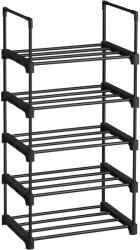 SONGMICS Raft pentru pantofi SONGMICS cu 5 niveluri, metalic, modular, negru, 45x30x90 cm (EZ-LSA005B02) Pantofar
