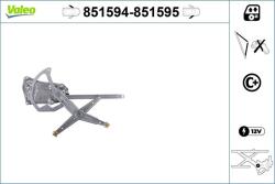 VALEO Mecanism actionare geam VALEO 851595 (851595)