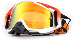 FIXATO Ochelari Moto ATV / Enduro / Cross, FIXATO, Lentila Aurie, Rama Portocaliu cu Alb (1-len-aurie-portocaliu-alb)