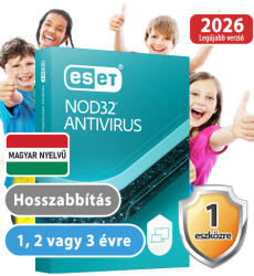 ESET NOD32 Antivrus (1 eszköz, 1 év, hosszabbítás) (Elektronikus licenc) 30% kedvezménnyel tanárok, diákok, nyugdíjasok, EÜ dolgozók részére