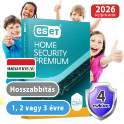 ESET home Security Premium (4 eszköz, 2 év, hosszabbítás) (Elektronikus licenc) 30% kedvezménnyel tanárok, diákok, nyugdíjasok, EÜ dolgozók részére