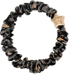By Eloise London Gold Star Skinny Silk Scrunchie culoare Grey Leopard