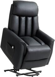 HOMCOM Fotoliu Electric Rabatabil până la 145° din Piele Ecologică cu Telecomandă, 80x94x104 cm, Negru | Aosom Romania (713-067V91BK)