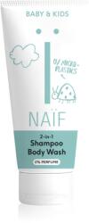 Naïf Baby & Kids 2-in-1 gyermek tisztító gél és sampon parfümmentes 200 ml