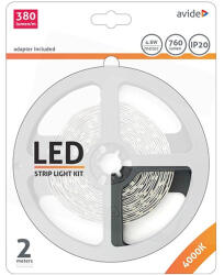 Avide ABLSBL12V283560NW LED SZALAG BLISZTER 12V 4.8W SMD2835 60LED/M 4000K IP20 2m (ABLSBL12V283560NW)
