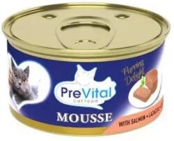 PreVital Nedves Macskaeledel konzerv Mousse lazac 85g