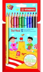  Creioane colorate STABILO trio puternice, 12 buc