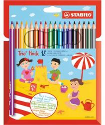  Creioane colorate groase Stabilo Trio, set de 18 culori, 1 pachet