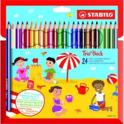  Creioane colorate STABILO Trio puternice, 24 buc