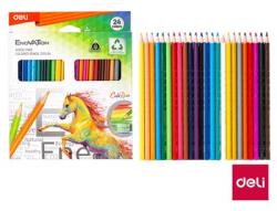  Creioane colorate triunghiulare Deli 24 buc