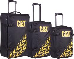Caterpillar Set 3 trollere CATERPILLAR Soft Luggage, 42L, 57L, 62L, Polyester - negru cu galben (CAT-84593-588) Valiza
