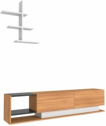 Hanah Home TV Unit White Teak Liza - Teak, White
