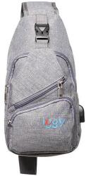 IGGY Rucsac sling, Iggy, 1 bretea, 1 compartiment principal, 2 compartimente frontale, 32x16x6.9cm, mufa USB incarcare+Cablu, polyester, gri (IGSL-SLING-GY)