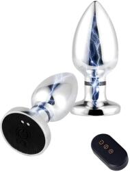 SuperLove E-Stim Metal Vibrating Butt Plug with Remote Small