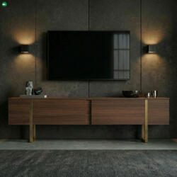 Hanah Home TV Stand Milano Walnut Gold Onera - Milano Walnut, Gold (8684284155896)