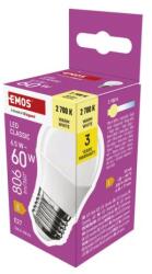 EMOS Bec LED Classic Mini Globe / E27 / 6, 5 W (60 W) / 806 lm / Alb cald