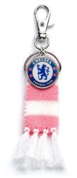 Carat Shop Chelsea FC hátizsákdísz - rózsaszín csíkos sál és logó (CFCBH003)