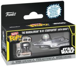 Funko Figurine din vinil Funko Bitty Pop! Rides: Star Wars - The Mandalorian în N1 Starfighter cu Grogu Figurina