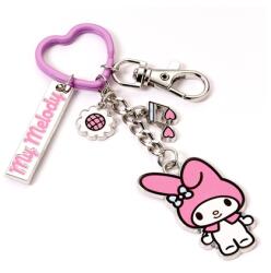 Carat Shop The Carat Shop Hello Kitty - My Melody charmokkal díszített kulcstartó (HKKR0020)